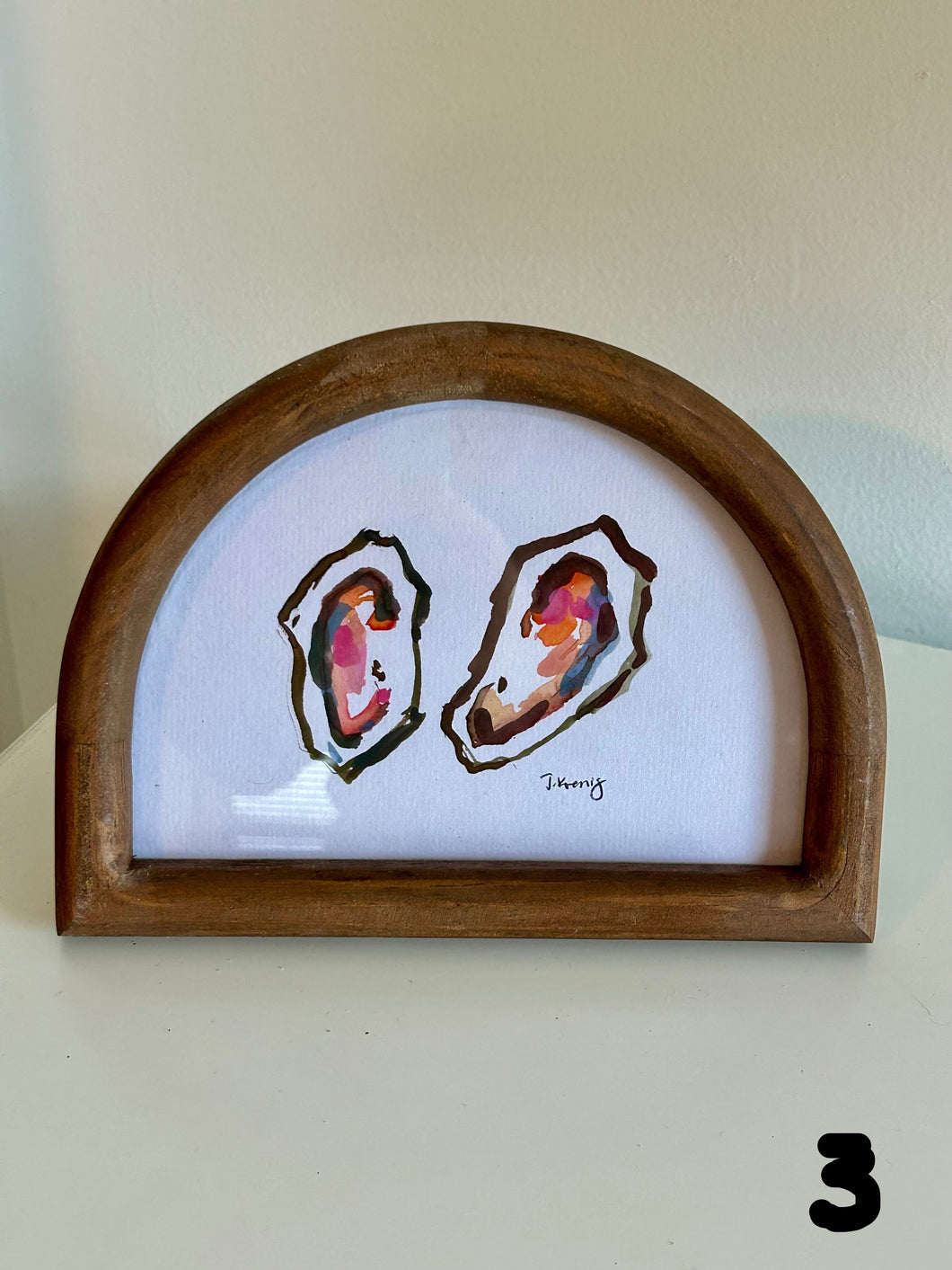 Watercolor Oysters in Wood