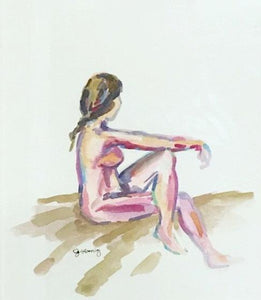 Quarantined Woman in Watercolor VII