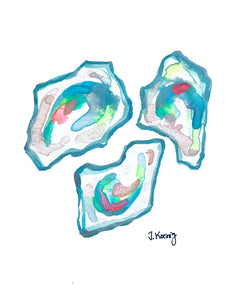Three Turquoise Oysters